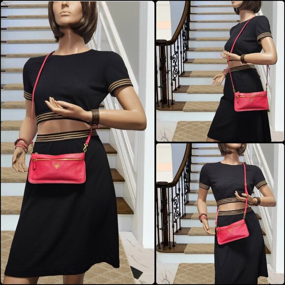 Prada  Pink Saffiano Crossbody Bag - Picture 16 of 16